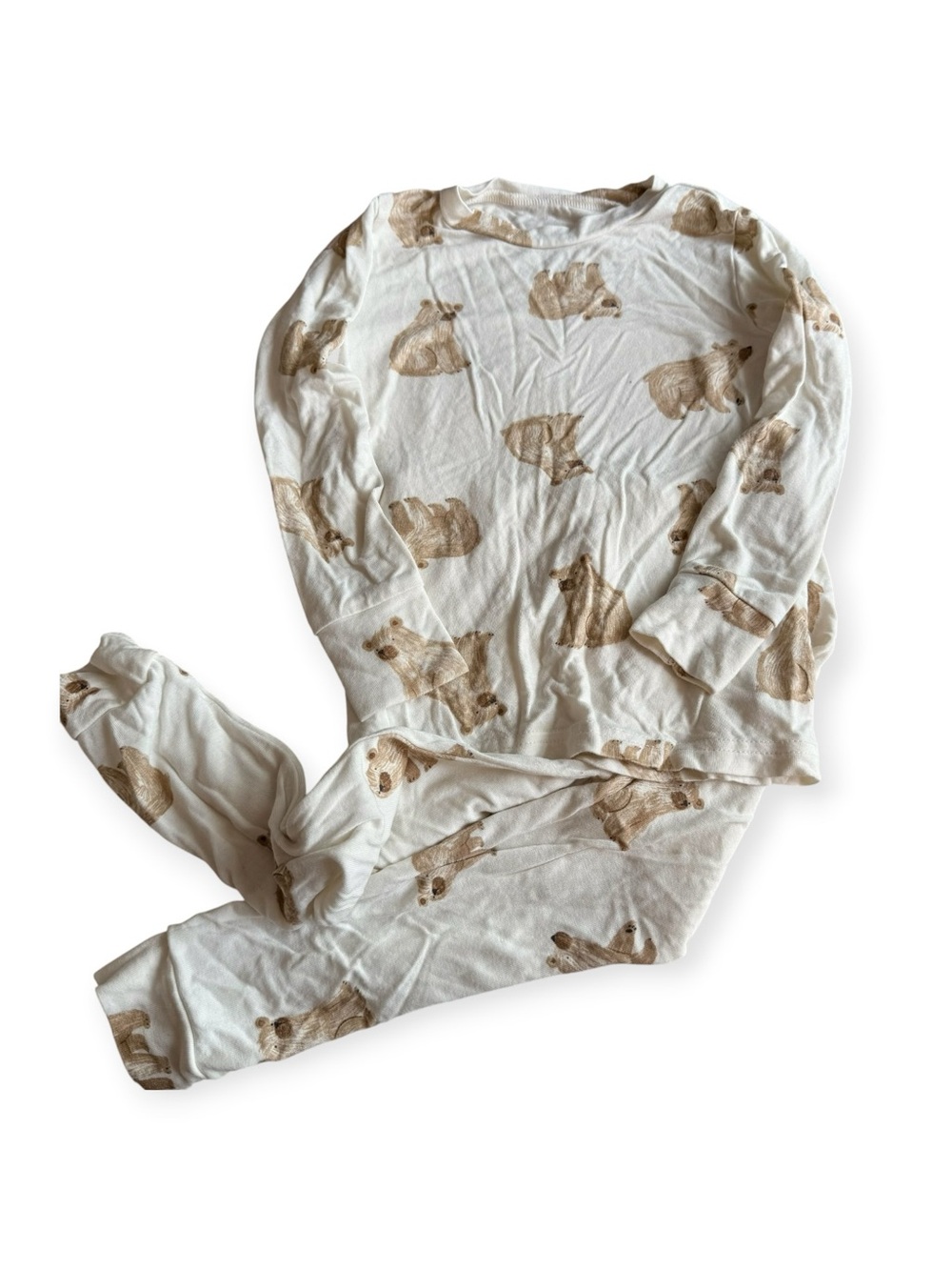 Carter's Cream and Brown Bear Print Pajama Set